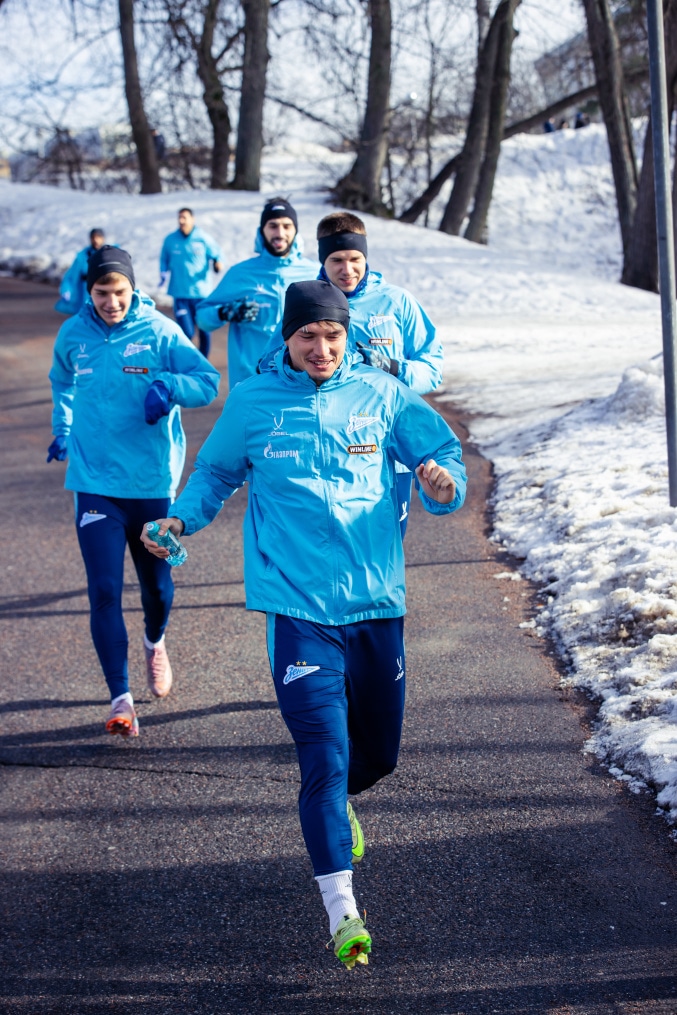 Тренировка основного состава «Зенита» перед матчем с «Оренбургом»