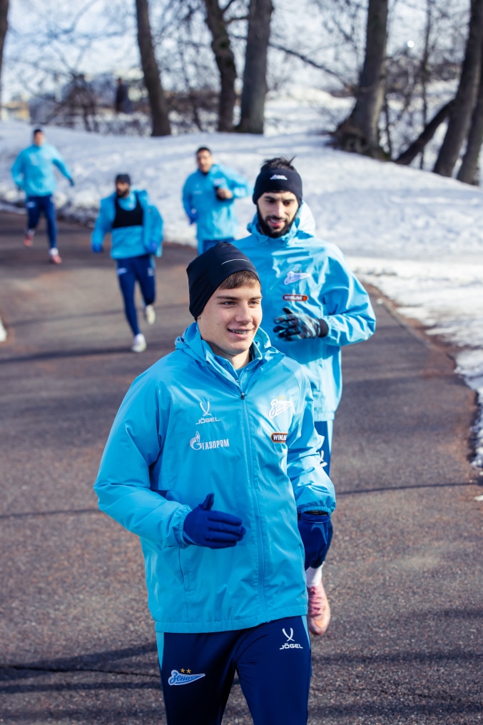 Тренировка основного состава «Зенита» перед матчем с «Оренбургом»