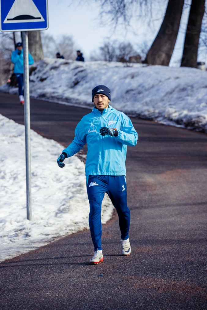 Тренировка основного состава «Зенита» перед матчем с «Оренбургом»