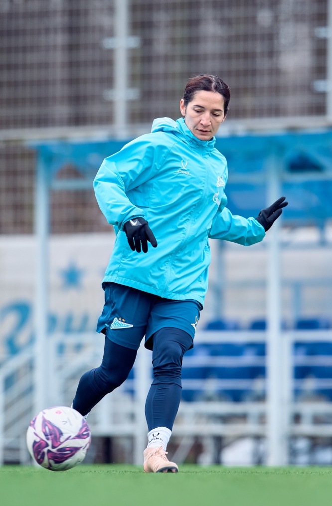 Тренировка женской команды перед матчем с «Динамо»