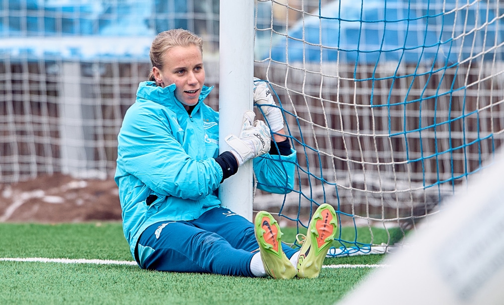 Тренировка женской команды перед матчем с «Динамо»