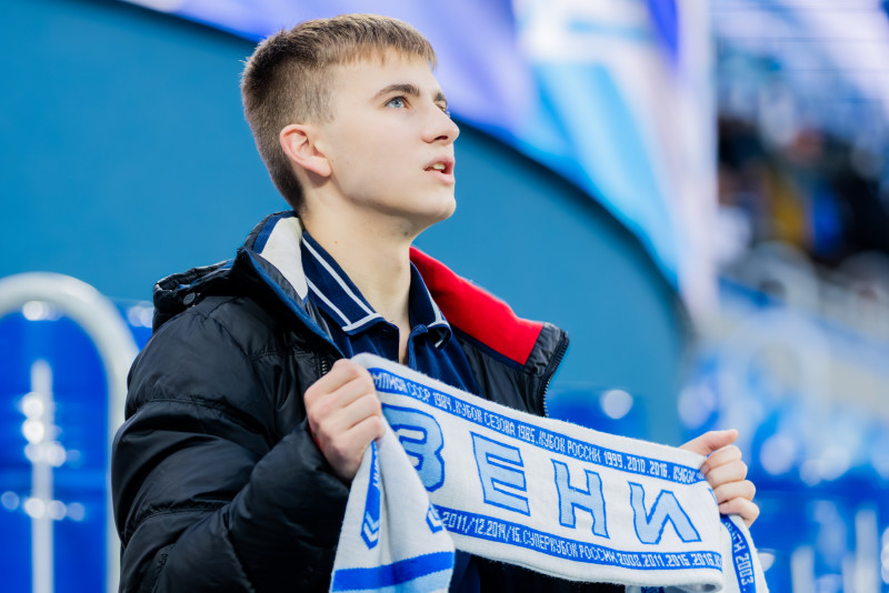 Болельщики на матче «Зенит» — «Динамо» (Махачкала)