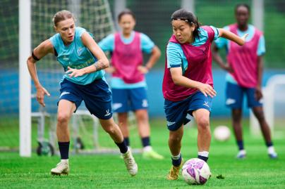 Training of the women's team before the match with Krasnodar