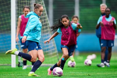 Training of the women's team before the match with Krasnodar