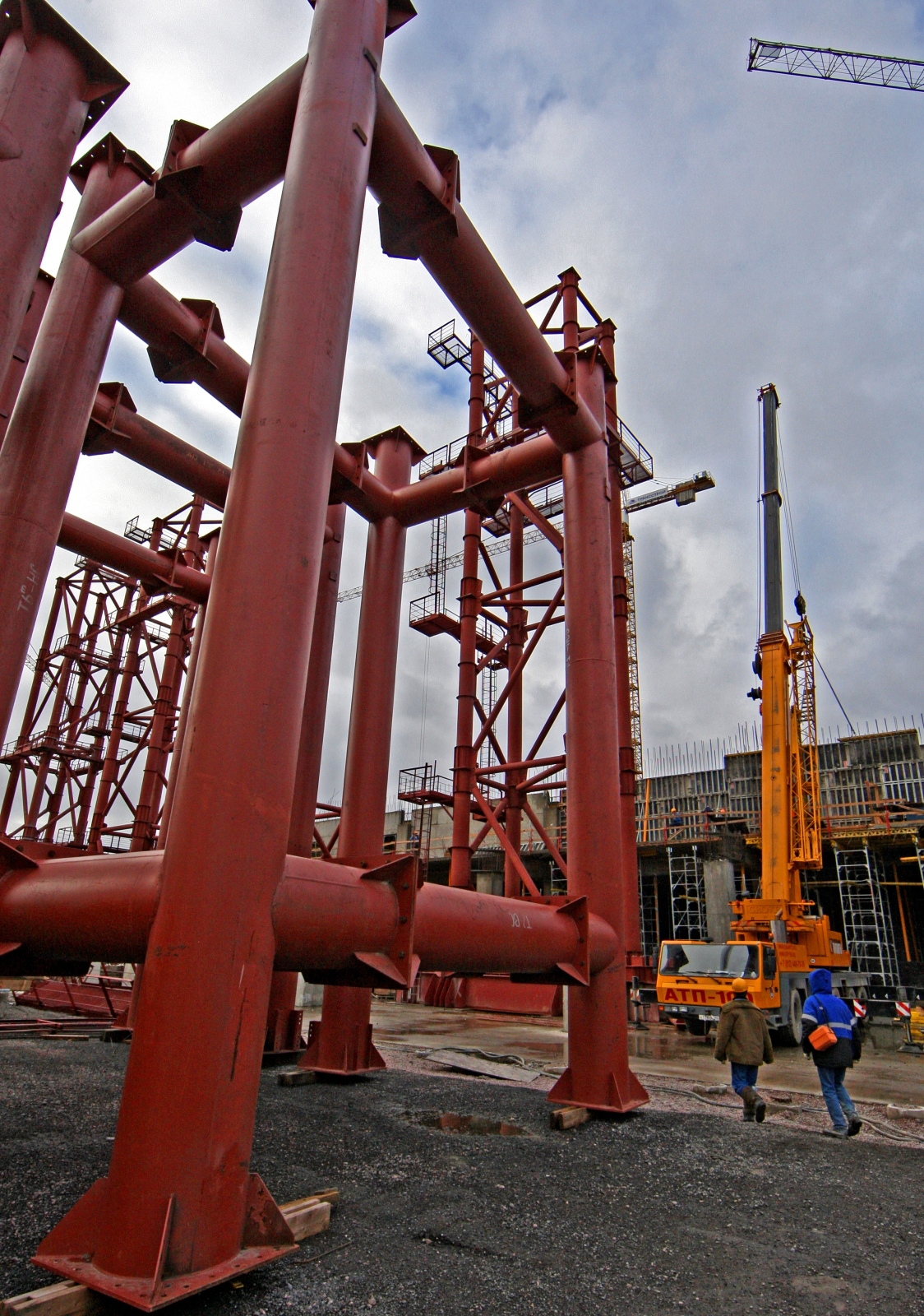 Строительстов нового стадиона  на Крестовском острове