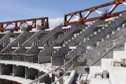 Строительство нового стадиона «Газпром-Арена»