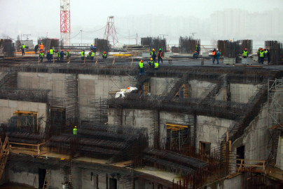 Строительство стадиона на Крестовском острове. Ноябрь 2012 года