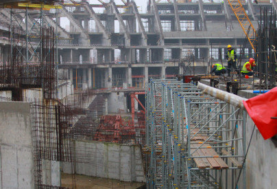 Строительство стадиона на Крестовском острове. Ноябрь 2012 года