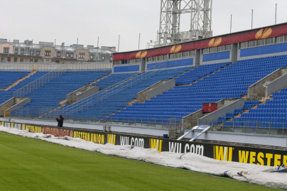 Стадион «Петровский» перед матчем 1/16 финала Лиги Европы УЕФА против «Ливерпуля»