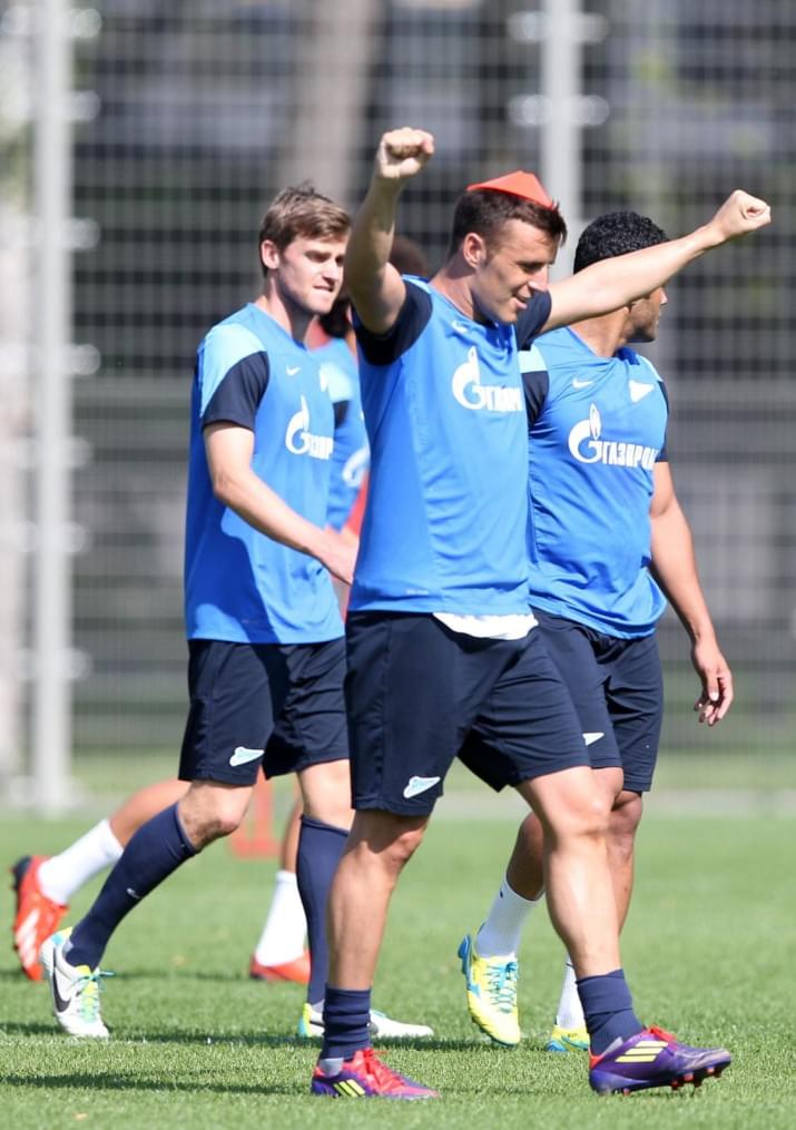 Тренировка основного состава ФК «Зенит» перед  матчем «Зенит» — «Нордшелланд»