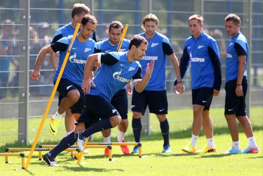 Тренировка основного состава ФК «Зенит» перед  матчем «Зенит» — «Нордшелланд»