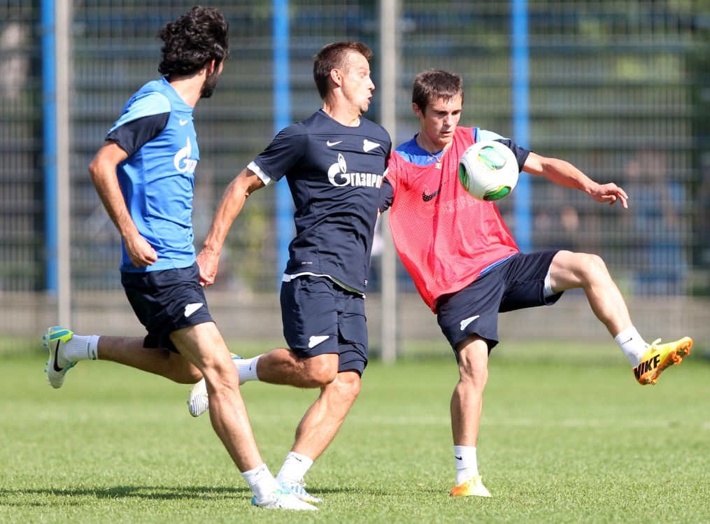 Тренировка основного состава ФК «Зенит» перед  матчем «Зенит» — «Нордшелланд»