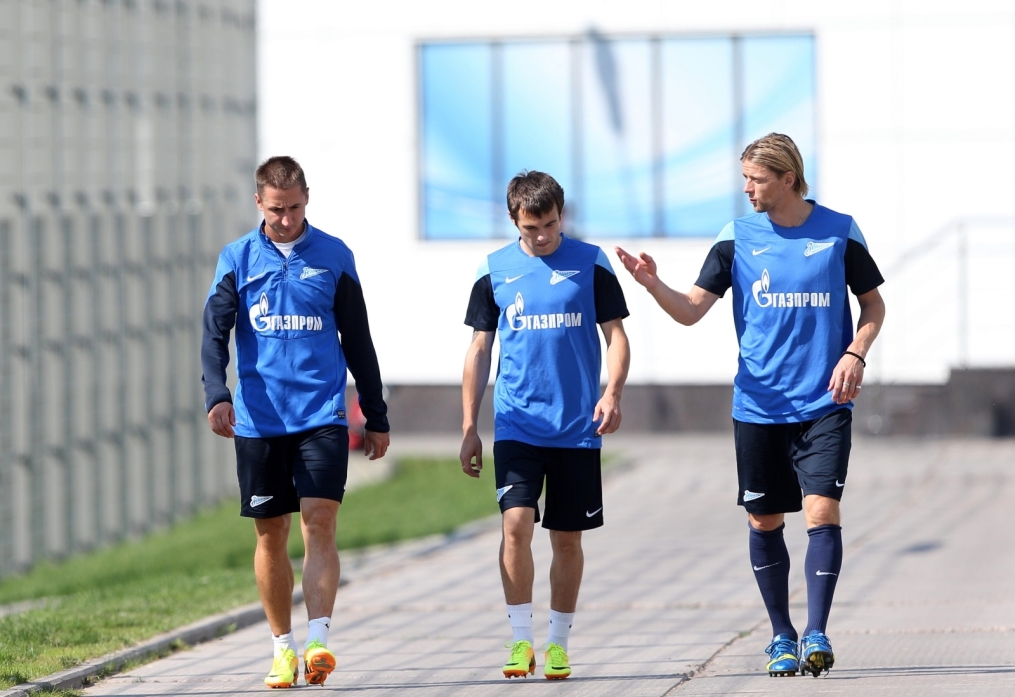 Тренировка основного состава ФК «Зенит» перед  матчем «Зенит» — «Нордшелланд»
