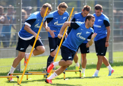 Тренировка основного состава ФК «Зенит» перед  матчем «Зенит» — «Нордшелланд»