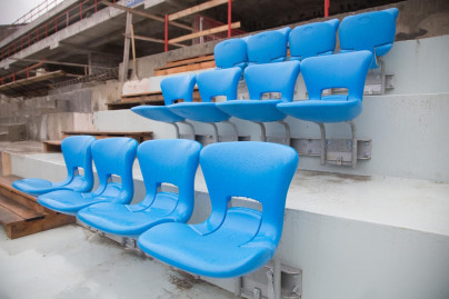 Строительство стадиона на  Крестовском острове: октябрь 2013