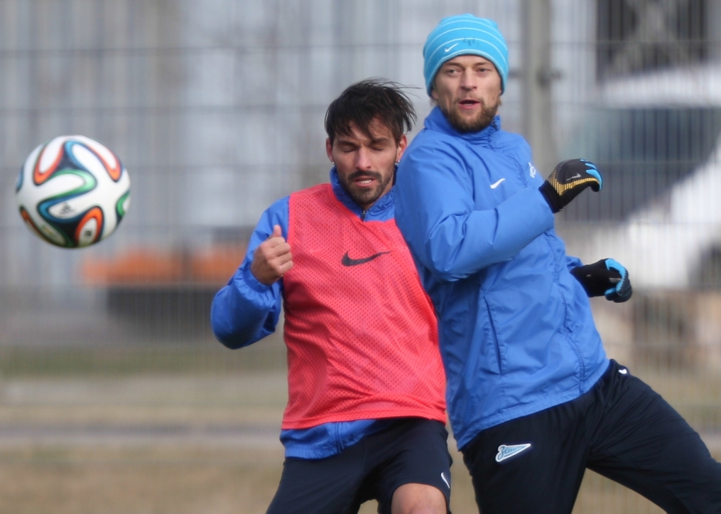 Тренировка основного состава ФК «Зенит» перед матчем с ЦСКА