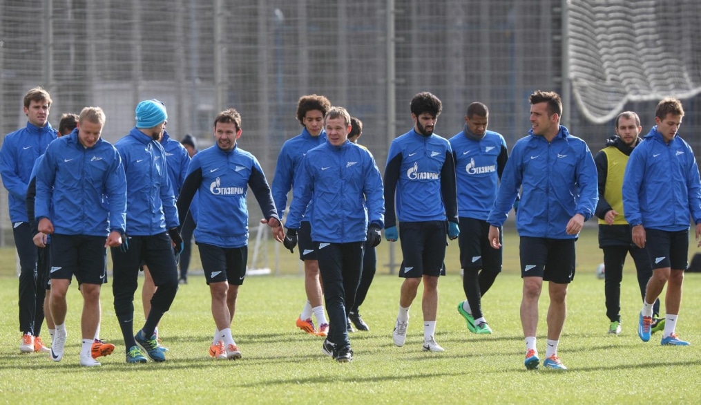 Тренировка основного состава ФК «Зенит» перед матчем с ЦСКА