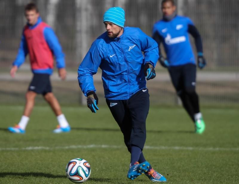 Тренировка основного состава ФК «Зенит» перед матчем с ЦСКА