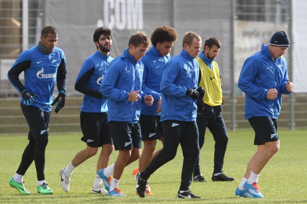 Тренировка основного состава ФК «Зенит» перед матчем с ЦСКА