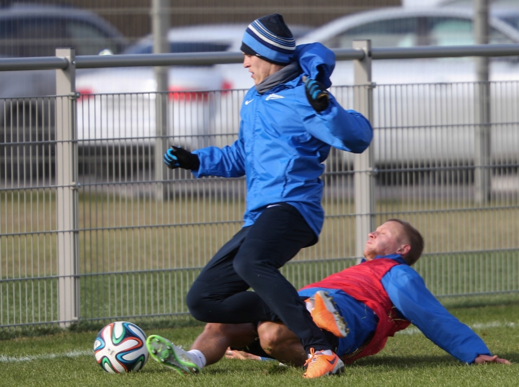 Тренировка основного состава ФК «Зенит» перед матчем с ЦСКА