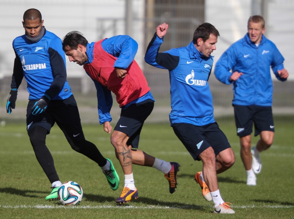 Тренировка основного состава ФК «Зенит» перед матчем с ЦСКА