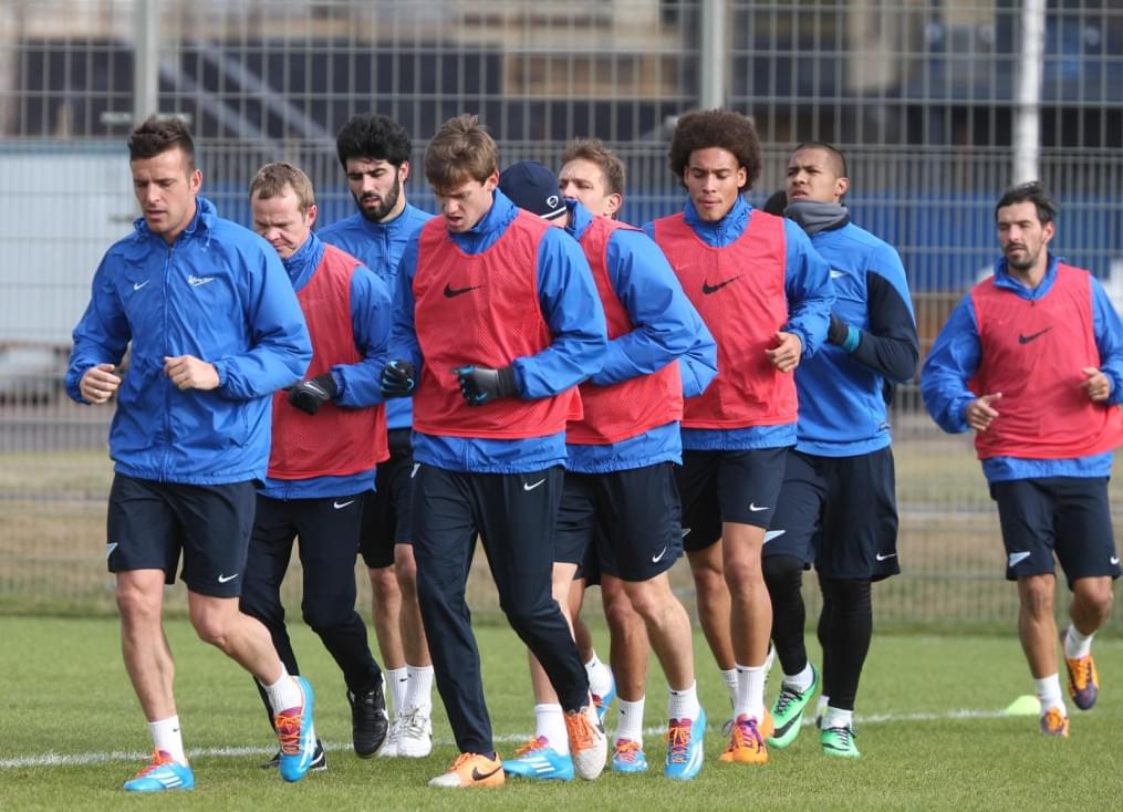 Тренировка основного состава ФК «Зенит» перед матчем с ЦСКА