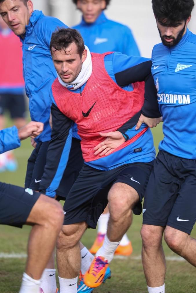 Тренировка основного состава ФК «Зенит» перед матчем с ЦСКА