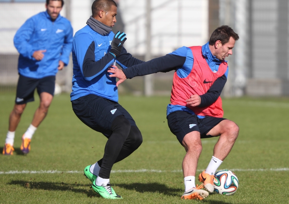 Тренировка основного состава ФК «Зенит» перед матчем с ЦСКА