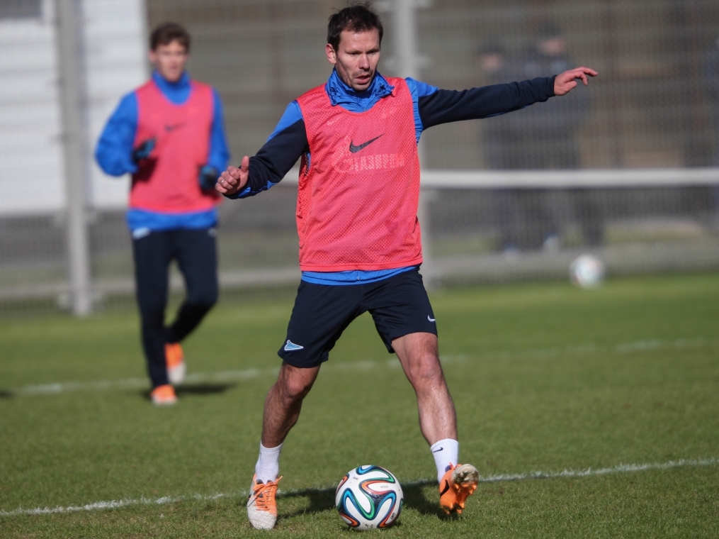 Тренировка основного состава ФК «Зенит» перед матчем с ЦСКА