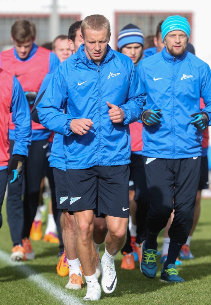 Тренировка основного состава ФК «Зенит» перед матчем с ЦСКА