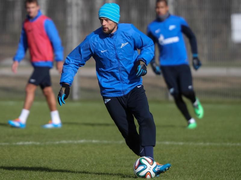 Тренировка основного состава ФК «Зенит» перед матчем с ЦСКА