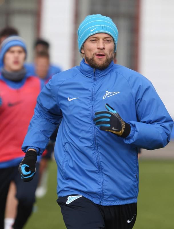 Тренировка основного состава ФК «Зенит» перед матчем с ЦСКА