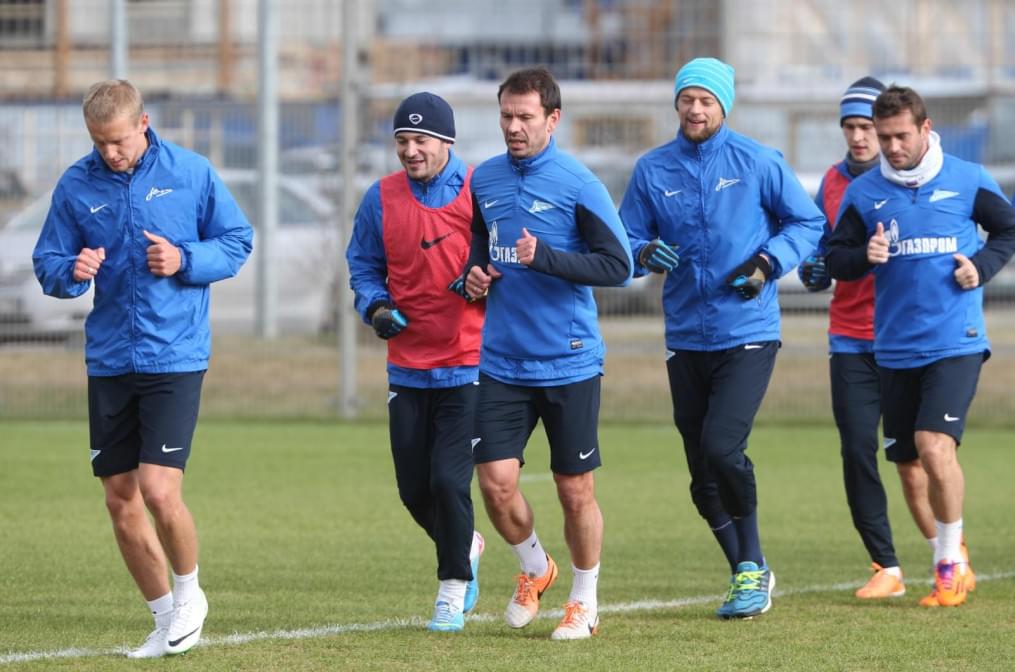 Тренировка основного состава ФК «Зенит» перед матчем с ЦСКА