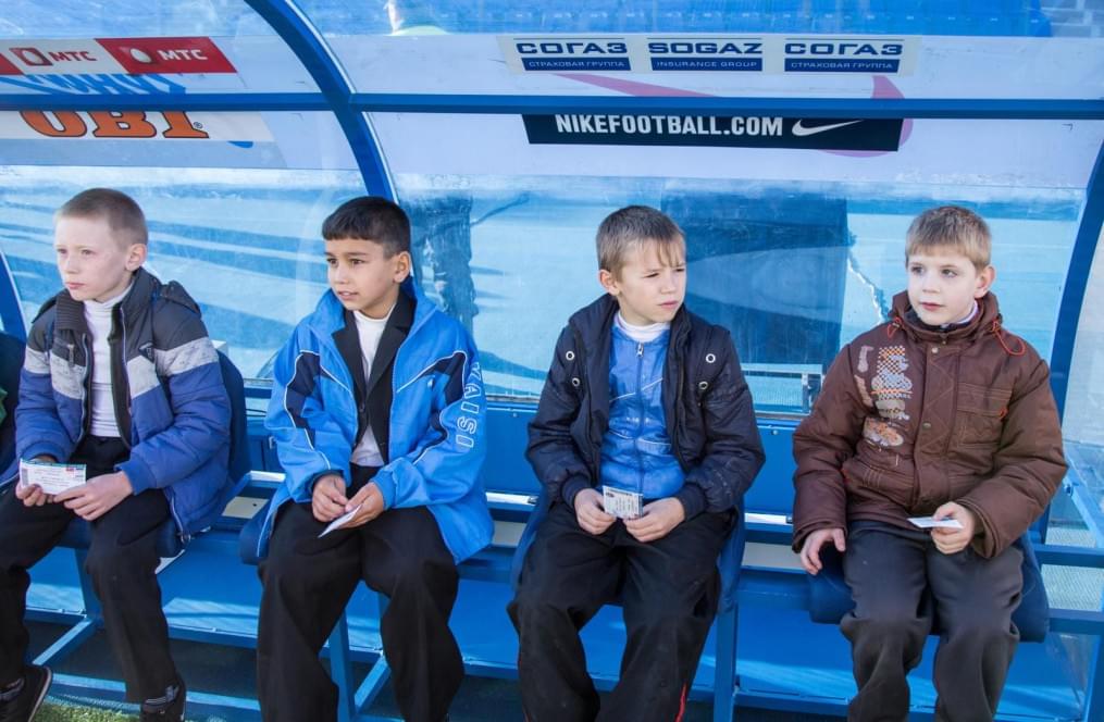 Слабовидящие дети вывели игроков «Зенита»  на матче  «Зенит» — «Спартак»