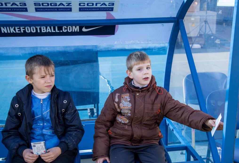 Слабовидящие дети вывели игроков «Зенита»  на матче  «Зенит» — «Спартак»