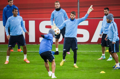 Тренировка «Зенита» перед матчем Лиги чемпионов УЕФА , 2014/15, «Байер» — «Зенит»