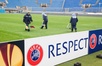 Стадион «Петровский» накануне матча Лиги Европы УЕФА, ПСВ — «Зенит»