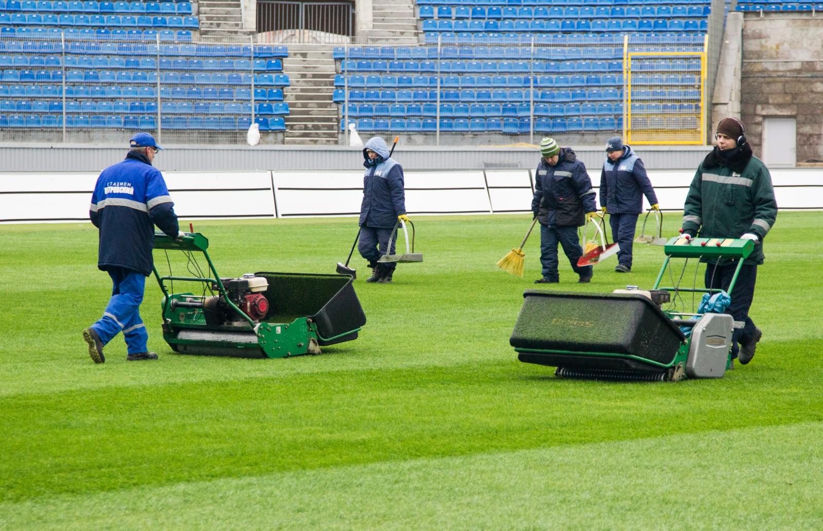 Стадион «Петровский» накануне матча Лиги Европы УЕФА, ПСВ — «Зенит»