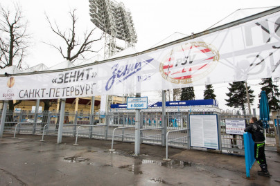 Стадион «Петровский» накануне матча Лиги Европы УЕФА, ПСВ — «Зенит»