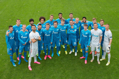 Командная фотосессия основного состава ФК «Зенит» сезона 2015/2016