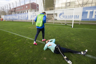 Открытая тренировка «Зенита» перед матчем Лиги Чемпионов УЕФА с «Лионом»