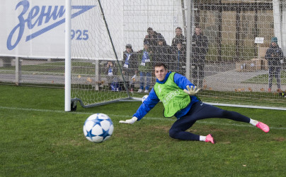 Открытая тренировка «Зенита» перед матчем Лиги Чемпионов УЕФА с «Лионом»