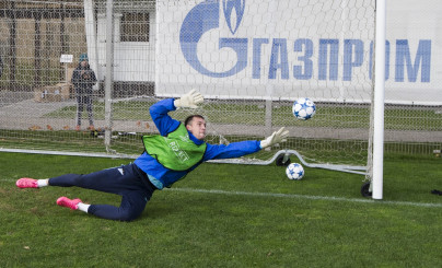 Открытая тренировка «Зенита» перед матчем Лиги Чемпионов УЕФА с «Лионом»