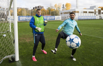 Открытая тренировка «Зенита» перед матчем Лиги Чемпионов УЕФА с «Лионом»