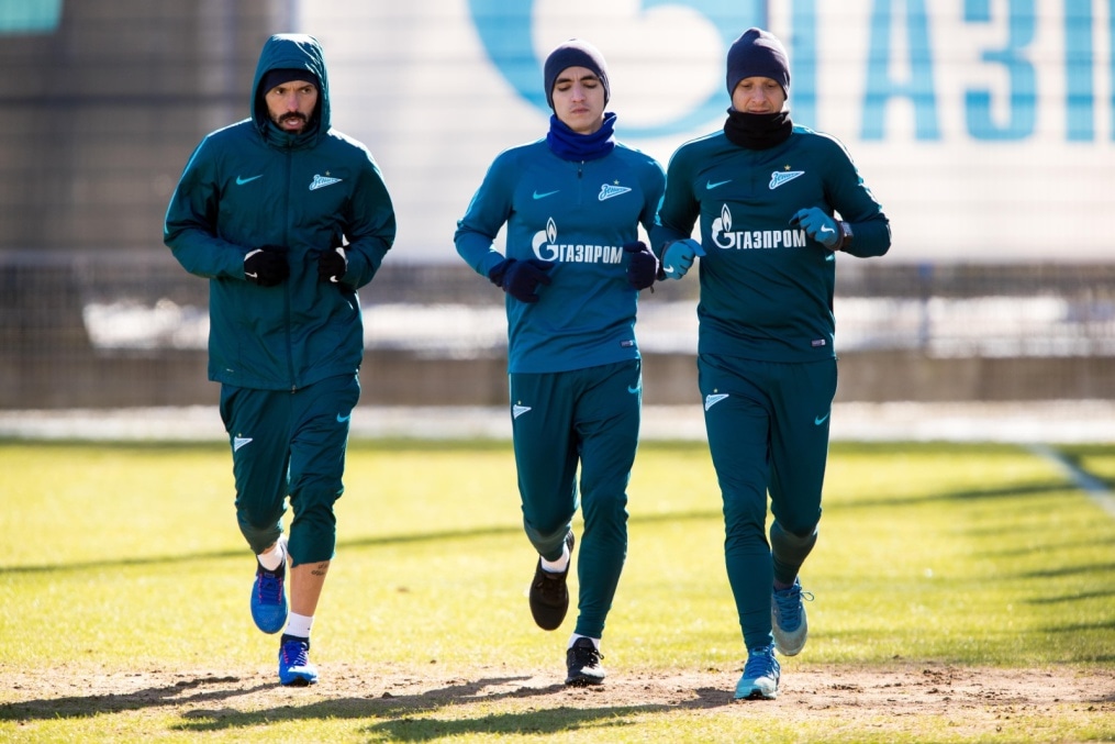 Утренняя тренировка «Зенита» перед матчем с «Рубином»