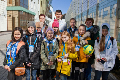 Детская футбольная команда на тренировке ФК «Зенит»