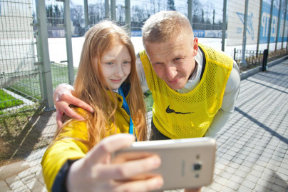 Детская футбольная команда на тренировке ФК «Зенит»