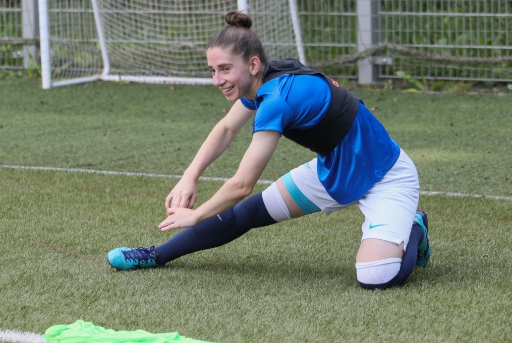 Тренировка женской футбольной команды «Зенит» перед матчем с «Локомотивом»