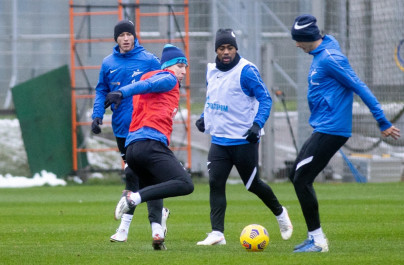 Тренировка «Зенита» перед матчем с «Ахматом»