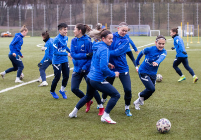 Тренировка женской команды перед матчем «Локомотив» — «Зенит»